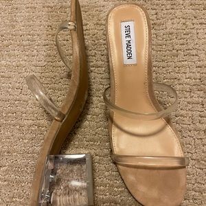 Steve Madden Clear Heel Mule Sandals